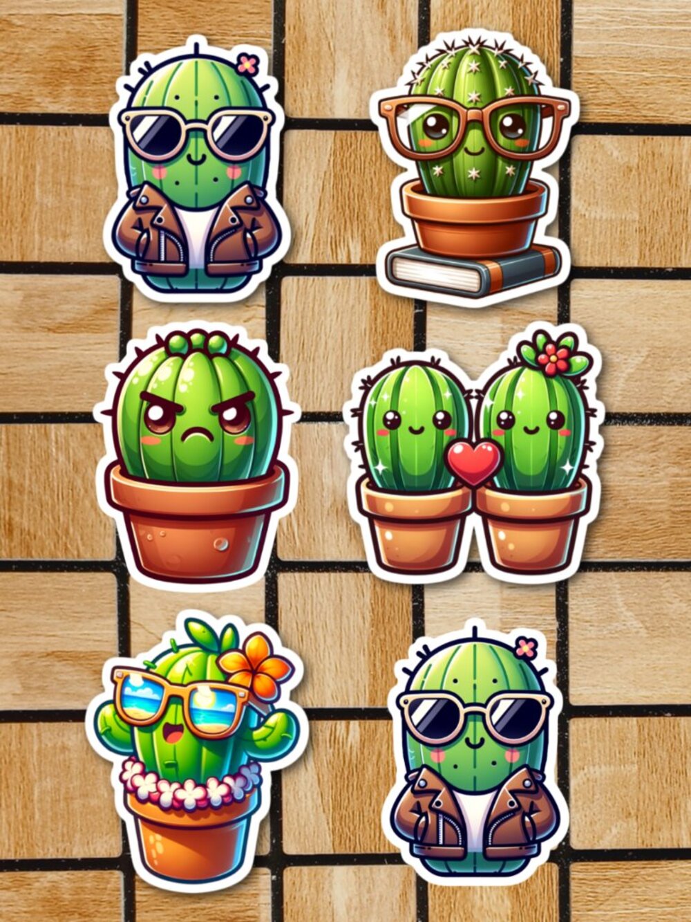 Cactus Succulent Sticker Pack of 12 Vinyl Stickers Waterproof Sticker Set